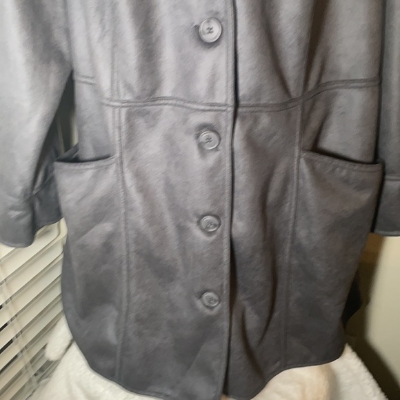 D & co. Denim & Company Grey Suede-like Coat Size 2X - Picture 4 of 10